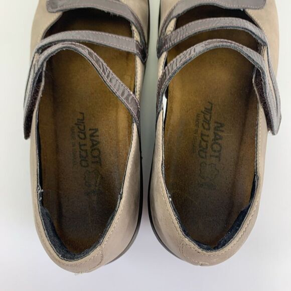 Naot Myna Strappy Mary Jane Low Heel Round Toe Taupe Leather Suede 36 US 5 - Picture 7 of 15